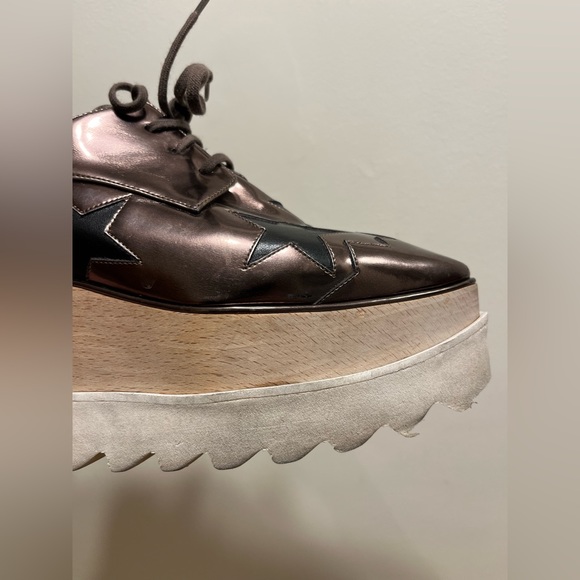 Stella McCartney Elyse Stars Glitter Platform Sneakers size 35 - Picture 8 of 12